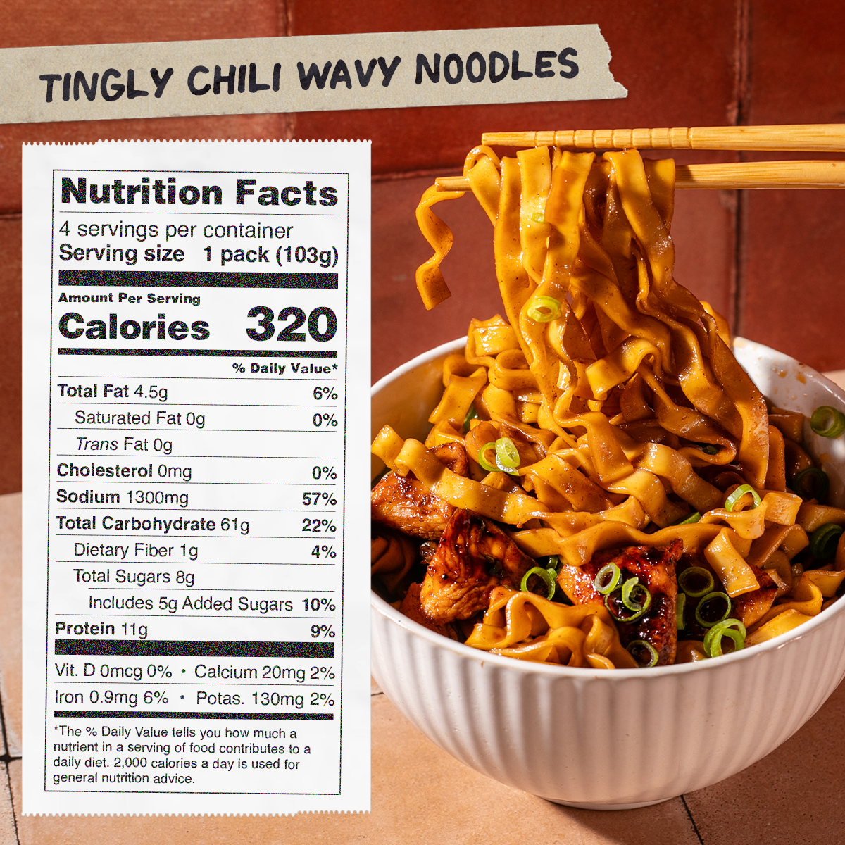 Tingly Chili Noodles | 4 Packs - Bright Touch